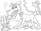 Coloring pages angry dog