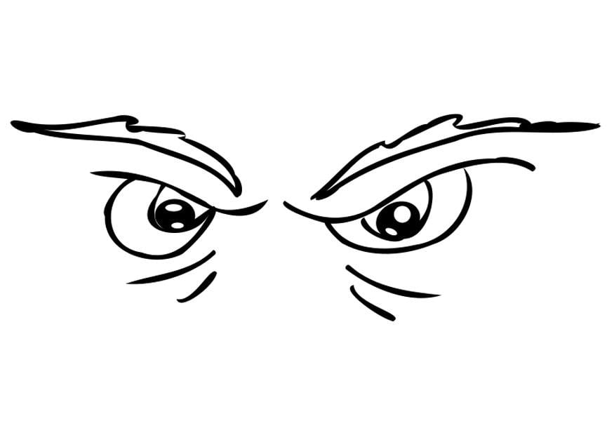 Coloring page angry eyes
