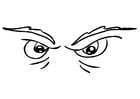 Coloring page angry eyes
