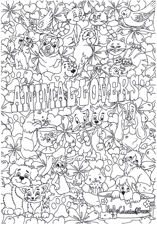Coloring page animal lovers