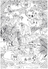 Coloring page animals in the jungle