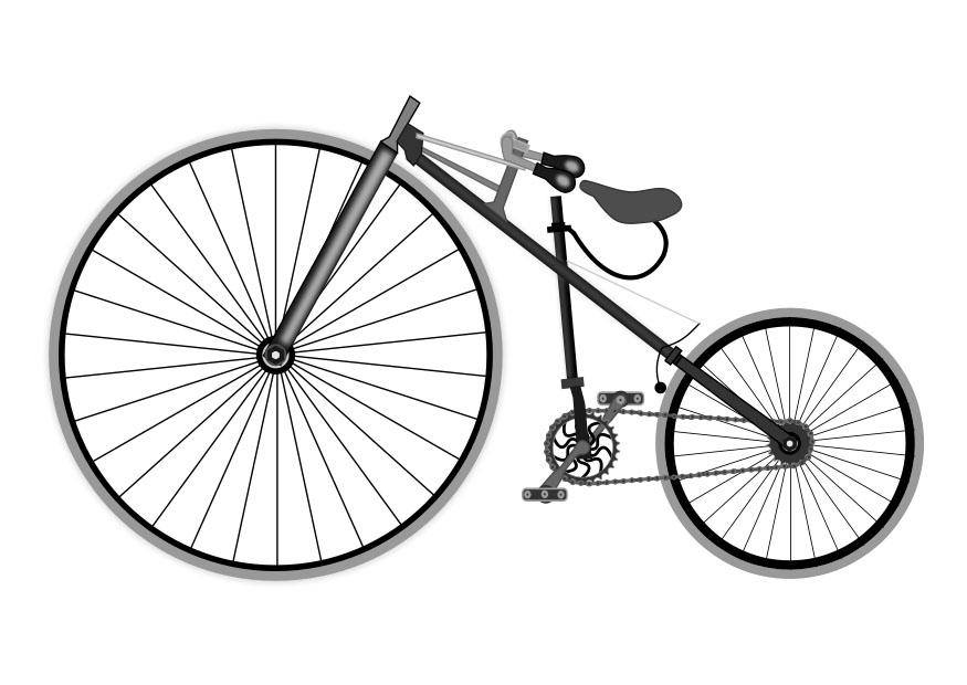 Coloring page antique bicycle