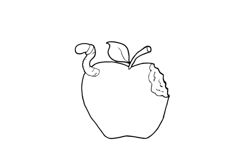 Coloring page apple