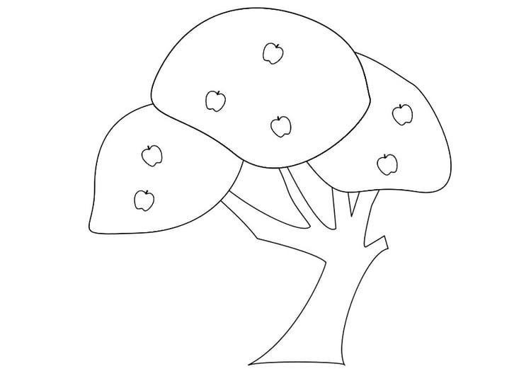 Coloring page apple tree