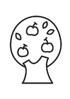 coloring-page Apple Tree