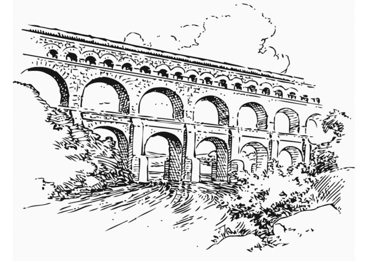 Coloring page Aquaduct