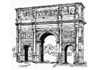 Coloring page Arc of Constantine, Rome