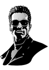 Coloring page Arnold Schwarzenegger