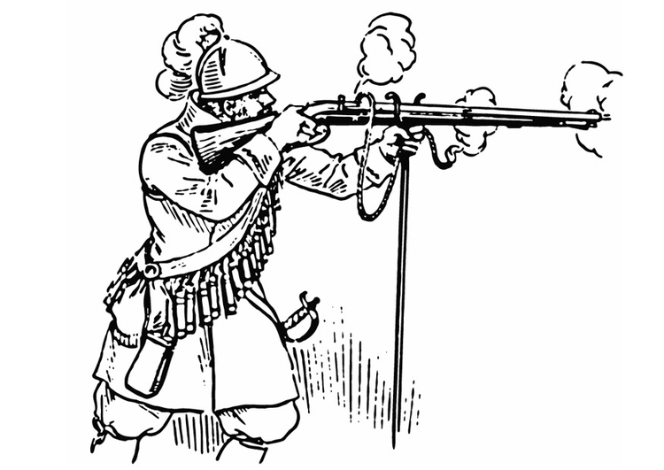 Coloring page arquebus