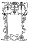 Coloring page art nouveau frame