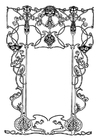 Coloring pages art nouveau frame