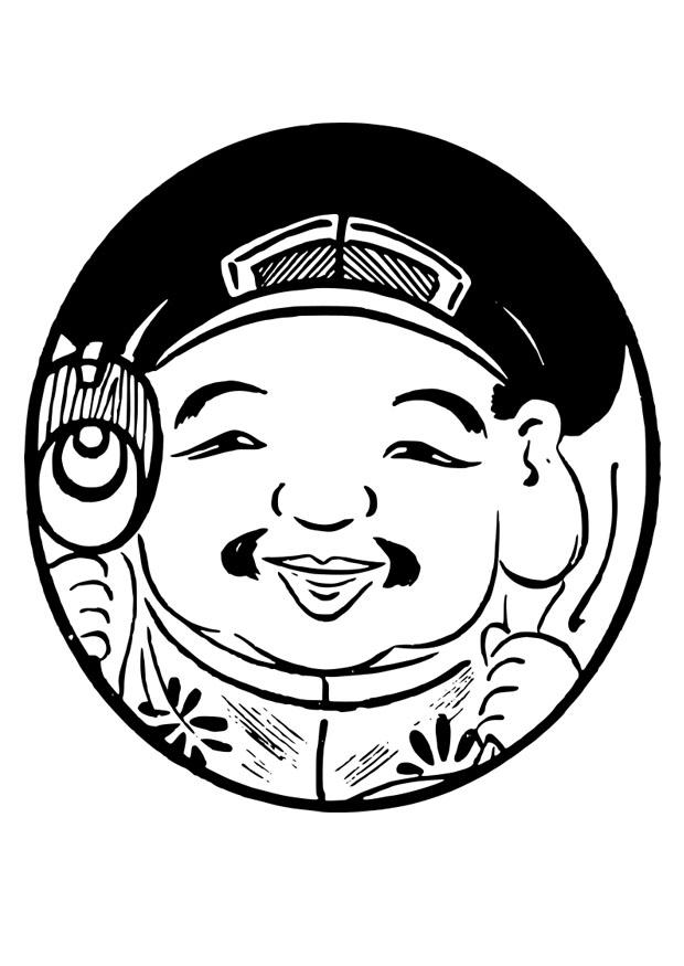 Coloring page Asian figure