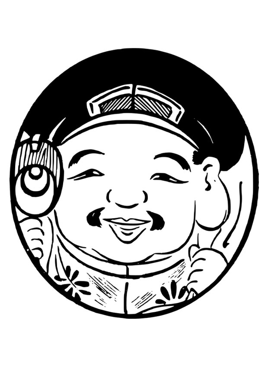 Coloring page Asian figure