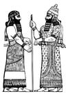 Coloring pages Assyrian king
