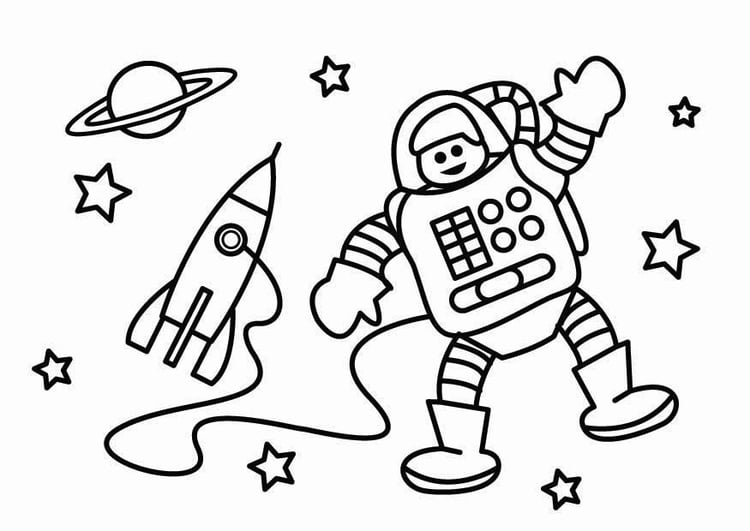 Coloring page astronaut