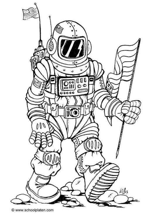 Coloring page astronaut