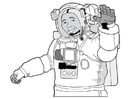 Coloring page astronaut