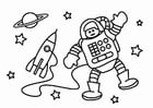 Coloring page astronaut