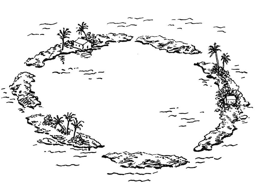 Coloring page Atoll, island group