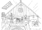 Coloring page attic