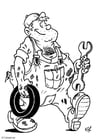 Coloring page auto mechanic