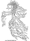 Coloring page autumn fairy
