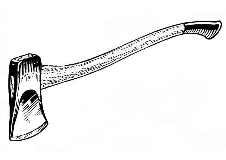 Coloring page axe