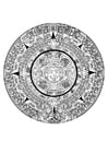 Coloring page Aztec calendar