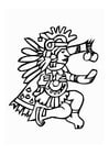 Coloring page aztec god