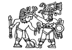 Coloring page Aztec murals