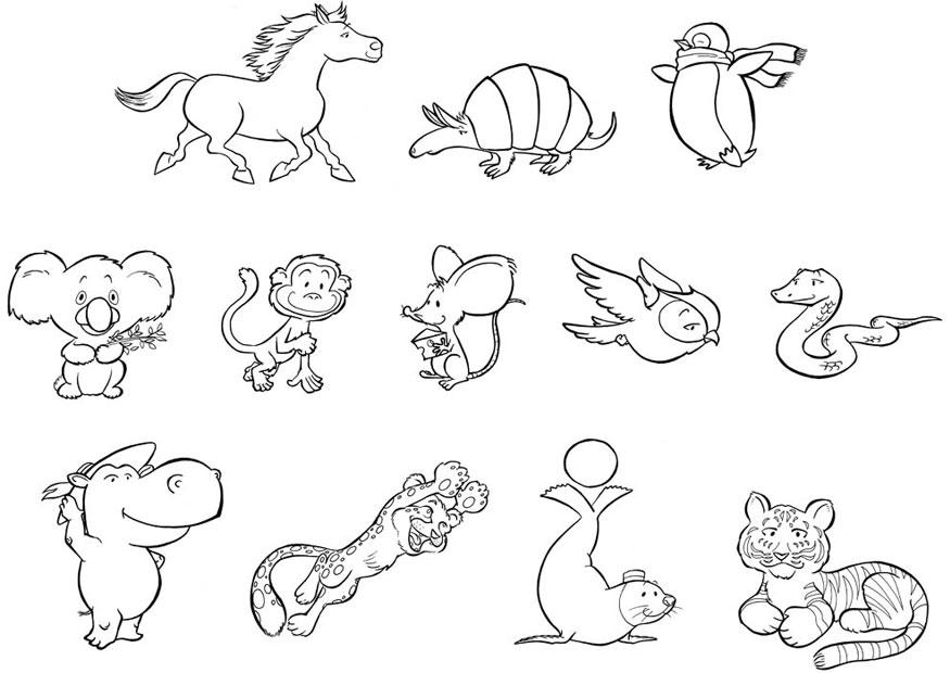 Coloring page baby animals