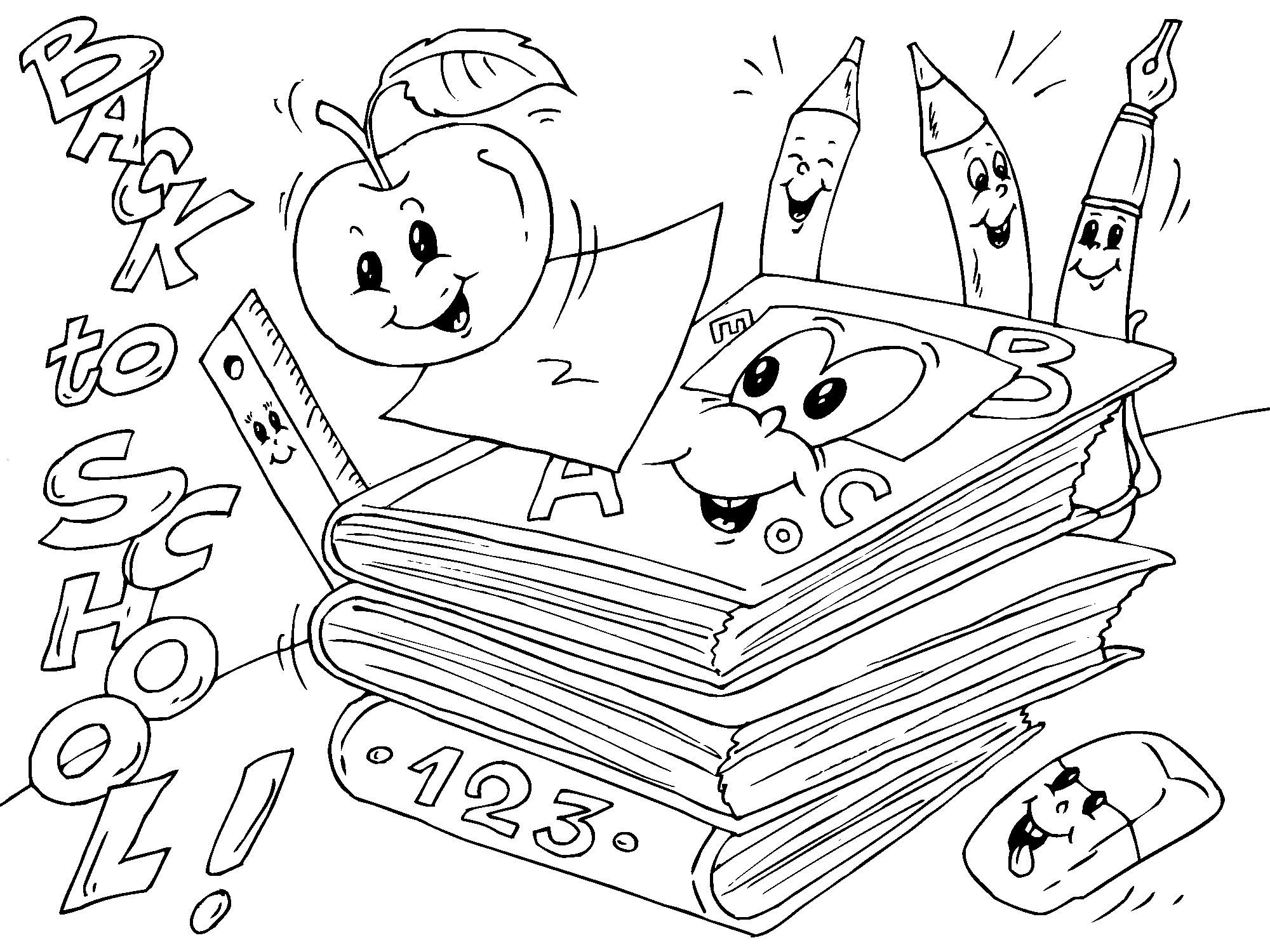 Coloring page back to school