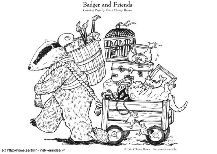 Coloring page Badger and Friends
