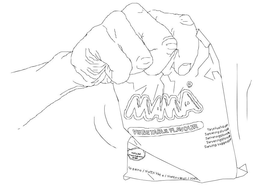 Coloring page bag of crisps