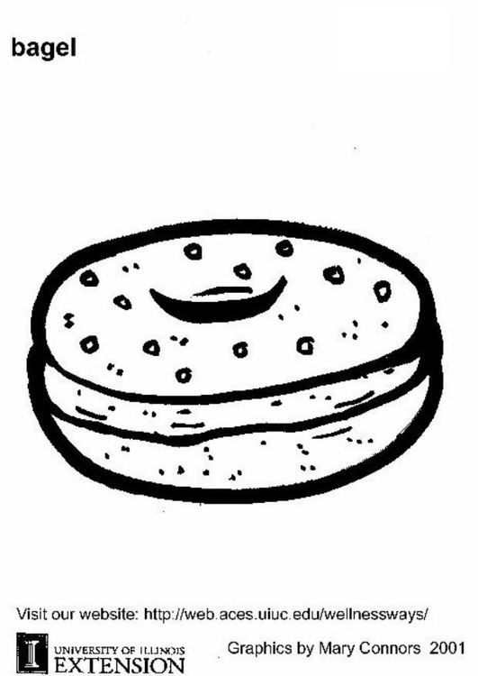 Coloring page bagel