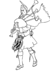 Coloring pages Bagpipe player in Scottish costume