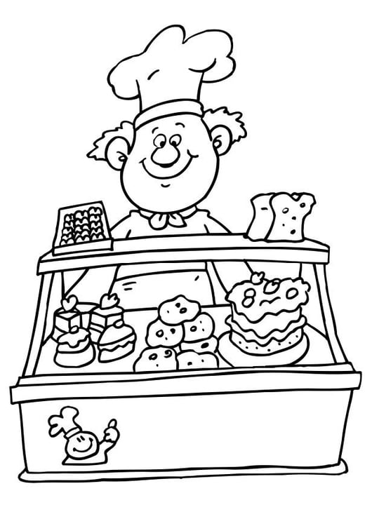 Coloring page baker