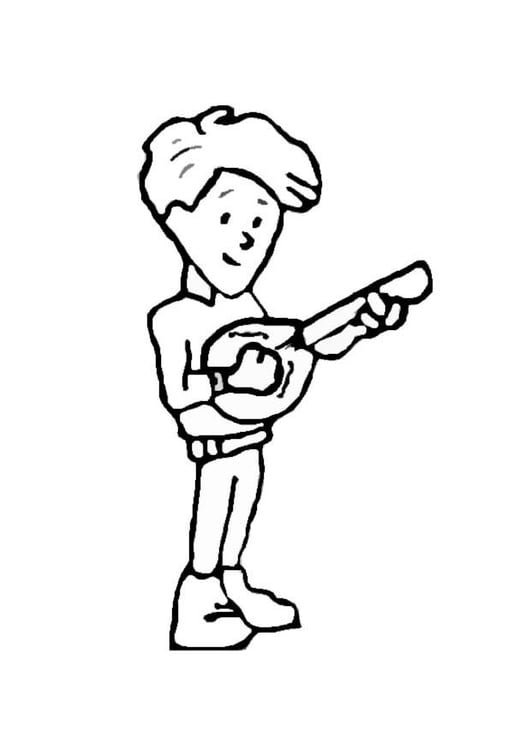 Coloring page banjo player