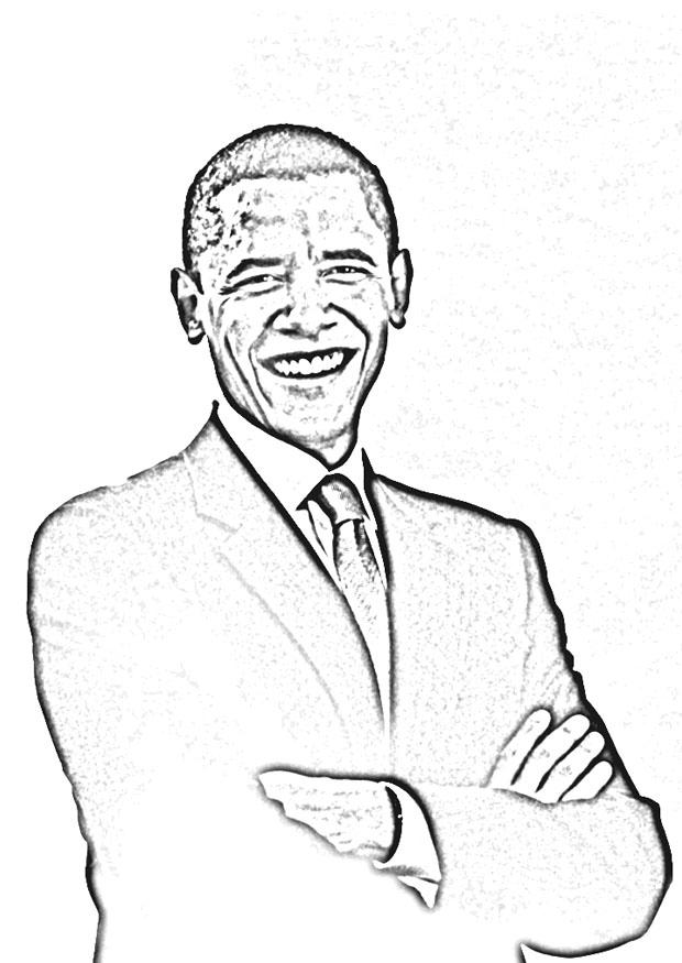 Coloring page President Obama