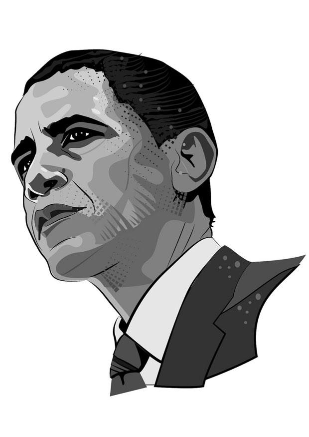 Coloring page Barack Obama