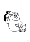 Coloring page Barbapapa and animal friends