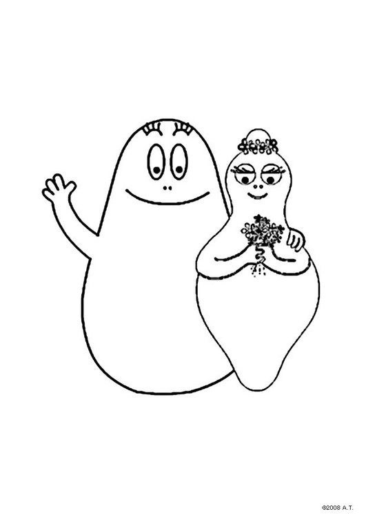 Coloring page Barbapapa and Barbamama