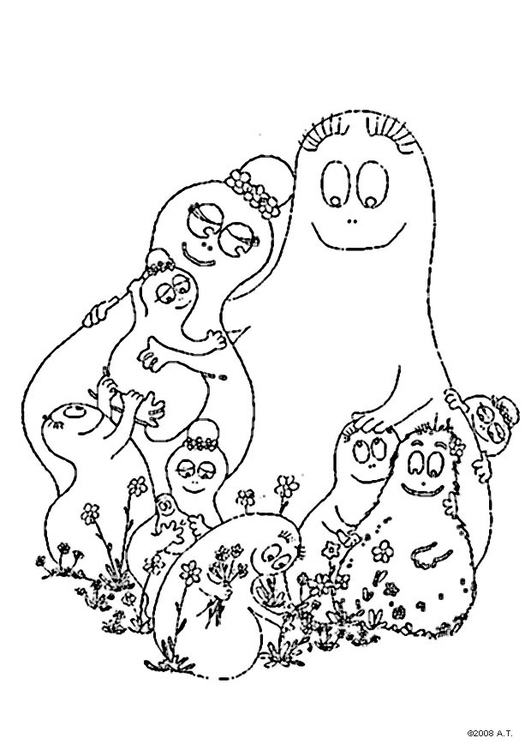 Coloring page Barbapapa family