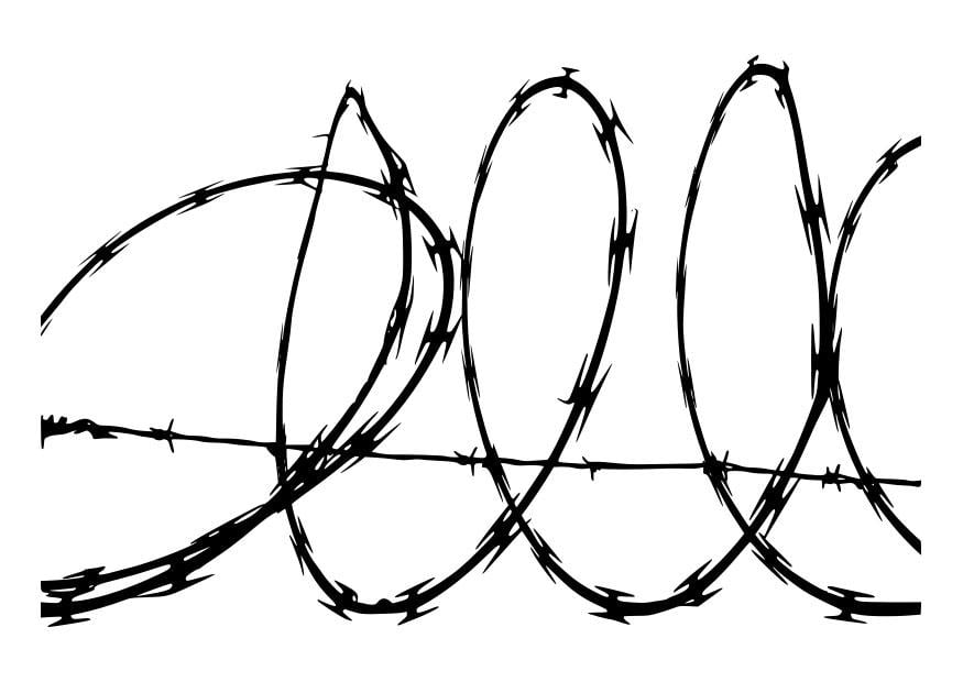 Coloring page barbed wire