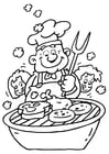Coloring page barbeque