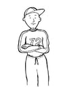 Coloring page baseball player