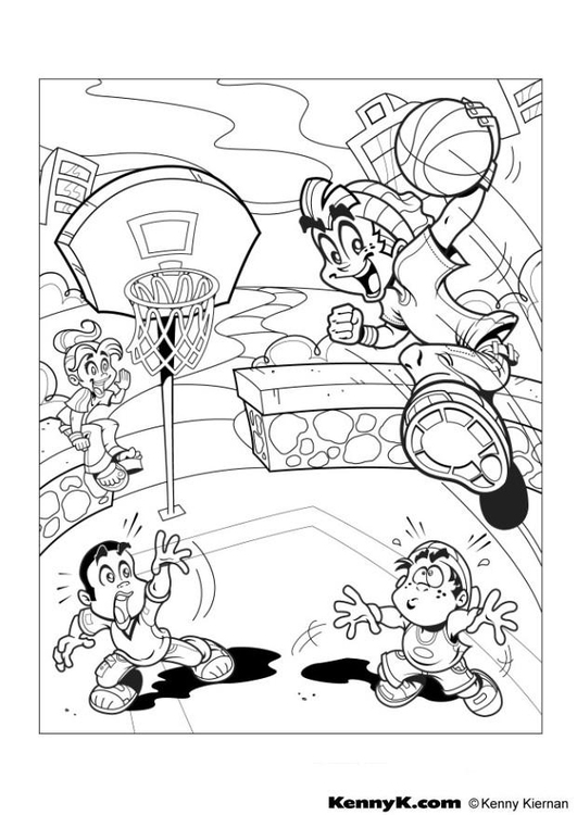 Coloring page basketball