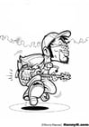 Coloring page bass player