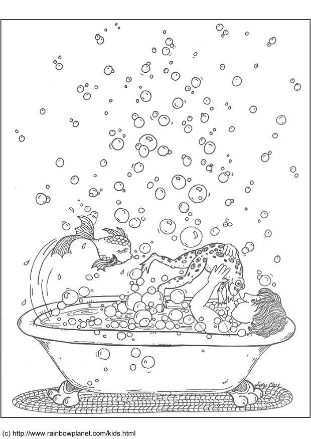 Coloring page bath fun