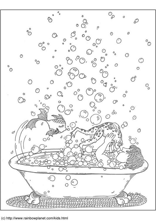 Coloring page bath fun